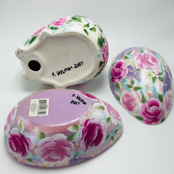 Easter Decor Handmade Rabbit Ceramic Plastic Egg - Picture 4 of 8